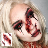 Halloween Scary Fake Scar Temporary Tattoo - Bloody Scratches Sticker