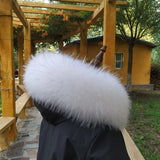 100% Real Fur Collar Women Raccoon Fur Scarf Warm Scarves Natural Fur Trim For Hood Man Coat Parkas Jackets Shawl Universal Down