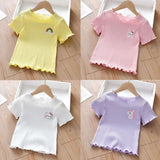 Solid Burgundy Ribbed Women's T-shirt Casual Summer Tops