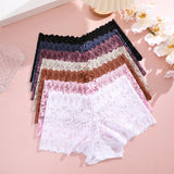 2Pcs Lace Four Shorts Women's Panties Floral Underwear S-XL