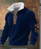 Men's Long Sleeve Half Zipper Pullover Top Autumn Stand-Up Collar Men's Half Placket Casual Zipper Long Sleeve Sweater