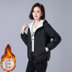 Winter Women’s Thicken Jacket Korean Velvet Thickening Hooded Cotton Padded Warm Waterproof Coats Casual Light Short Outerwears