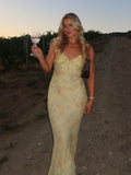 Women's Floral Print Maxi Dress Backless Summer Beachwear
