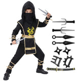 Kids Ninja Samurai Costume Set with Toy Sword Halloween Cosplay Outfit