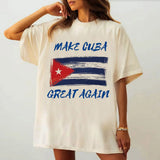 Cuba T-Shirt Women's Harajuku Classic Gothic Trendy Top Tees