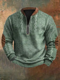 Men’s 3D Printed – Stand Collar Long Sleeve Pullover Sweater