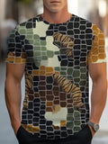 Camouflage-print stretch casual short-sleeved men's T-shirt