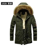 Men's Thick Warm Winter Jackets Top Long Fleece Parkas Plus Size Stand Collar Coats