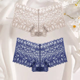 2Pcs Lace Four Shorts Women's Panties Floral Underwear S-XL