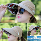 Fashion Wide Brim Sun Hat Anti-UV Beach Visor Cap Women