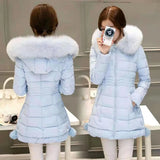 Slim Fur Hood Puffer Long Sleeve Down Winter Jacket, Coat for Women