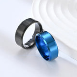 Simple 8mm Rings Titanium Stainless Steel Rings For Men Women Matte Brushed