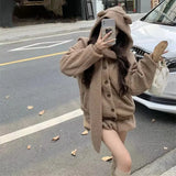 Two Piece Sets Womens Outifits Temperament Skirts Suit Hoode Oversized Jackets High Waist Bodycon Mini Skirt Y2k Aesthetic Set