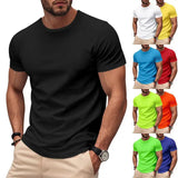 Men's Soft Cotton Dry-Fit Pull-On  Workout Crew Neck T-Shirts for Men (S-4XL Size)