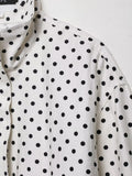 Women's Polka Dot Turtleneck Zipper Jacket with Pockets