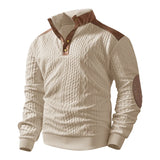 Men’s Cable Knit Henley Sweater – Stand Collar Long Sleeve Casual Top
