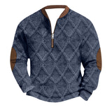 Men's Half Zip Stand Collar Sweatshirt Long Sleeve Casual Pullover