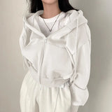 Women's Y2K Zip Up Hoodie Casual Long Sleeve Sweatshirt