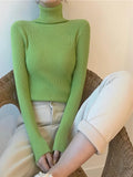 Women’s Ribbed Turtleneck Sweater Long Sleeve Warm Knit