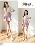 Women Pleated Skirts Summer High Waist Zipper JK Mini Skirts