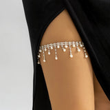 IngeSight.Z Pearl Tassel Thigh Chain Women Adjustable Leg