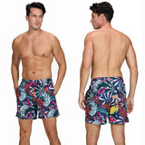 Summer Swimming Shorts Men Printing Fashion Polyester Swimsuit
