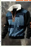 Men's Long Sleeve Half Zipper Pullover Top Autumn Stand-Up Collar Men's Half Placket Casual Zipper Long Sleeve Sweater