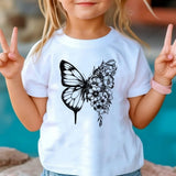 New 3D Butterfly Print Kids Girls T Shirt Summer Kids Clothe