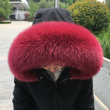 100% Natural Real Fox Fur Collar Fashion Scarves For Ladies Coat Jacket Winter Fur Scarf Black White Shawl