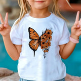 New 3D Butterfly Print Kids Girls T Shirt Summer Kids Clothe