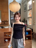 Women Slim Fit Off Shoulder Summer Crop Top T-Shirt