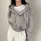 Women's Y2K Zip Up Hoodie Casual Long Sleeve Sweatshirt