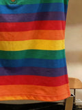 Rainbow Stripes Slim Fit Short Sleeve Korean Style T-Shirt