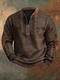 Men’s 3D Printed – Stand Collar Long Sleeve Pullover Sweater
