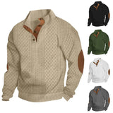 Men’s Stand Collar Half-Zip Sweatshirt – Warm Long Sleeve Pullover