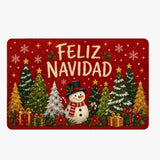 Christmas Tree Door Mat - Merry Christmas Entrance Rug & Kitchen Mat