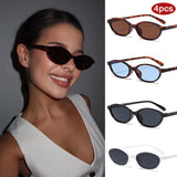 Women's Leopard Retro Oval Sunglasses Small Frame UV Eyewear