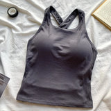 Women's Built-In Bra Spaghetti Strap Summer Camisole Top