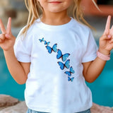 New 3D Butterfly Print Kids Girls T Shirt Summer Kids Clothe