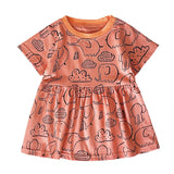 Sanlutoz Kids Girls Cotton Dress Short Sleeve Summer Style