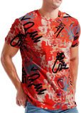 Hot-selling t-shirts for men graffiti pattern casual fashion
