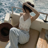 Sexy Boho Beach Holiday Camisole Halter Women Crochet Knit