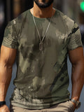 Camouflage-print stretch casual short-sleeved men's T-shirt