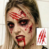 Halloween Scary Fake Scar Temporary Tattoo - Bloody Scratches Sticker
