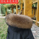 100% Real Fur Collar Women Raccoon Fur Scarf Warm Scarves Natural Fur Trim For Hood Man Coat Parkas Jackets Shawl Universal Down