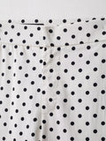 Women's Polka Dot Turtleneck Zipper Jacket with Pockets