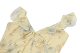 Women's Floral Print Maxi Dress Backless Summer Beachwear