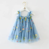 Toddler Girls Princess Tulle Dress Puff Sleeve Tutu Dress
