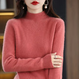 Women's Solid Long-Sleeve Half-high-collar basic warm bottoming shirts/sweater