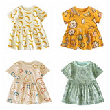 Sanlutoz Kids Girls Cotton Dress Short Sleeve Summer Style